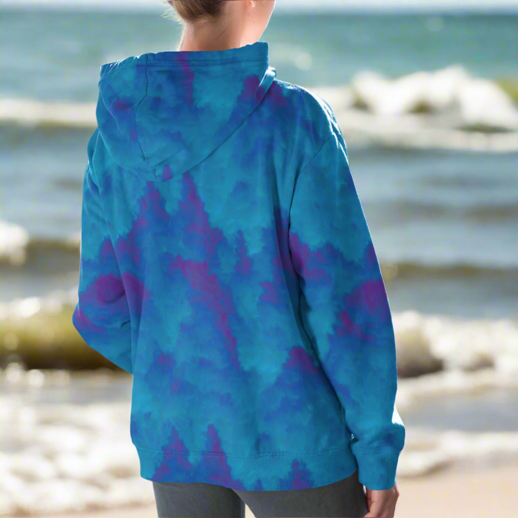 Camo Trees Royal Blue Beach Hoodie Cozy Sweatshirt