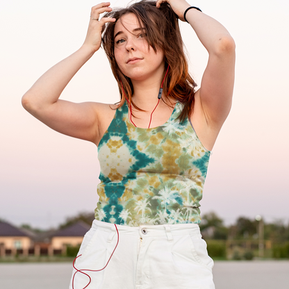 Palm Tree Acid Trip Green  Women's Tank Top