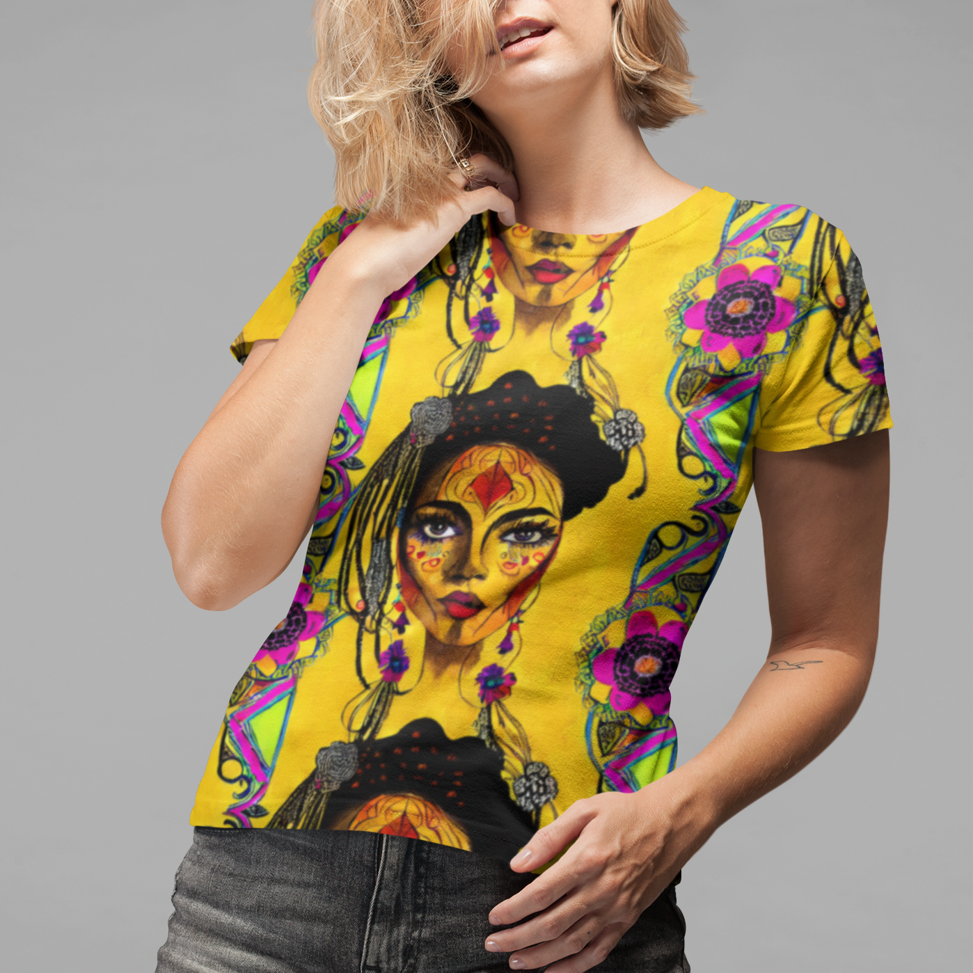 Yellow Bohemian Goddess Women's T-shirt