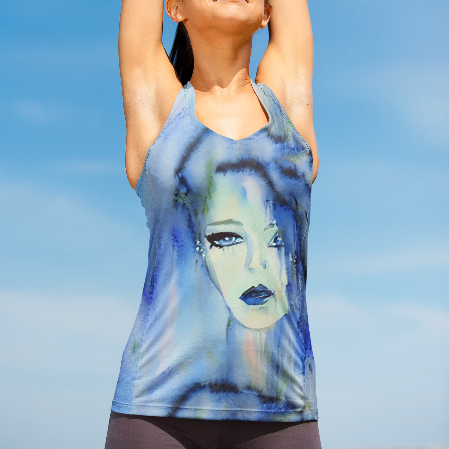 Blue Painted Goddess Women's Tank Top