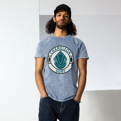 Face Off Chameleon Surf Acid Wash Denim T-Shirt