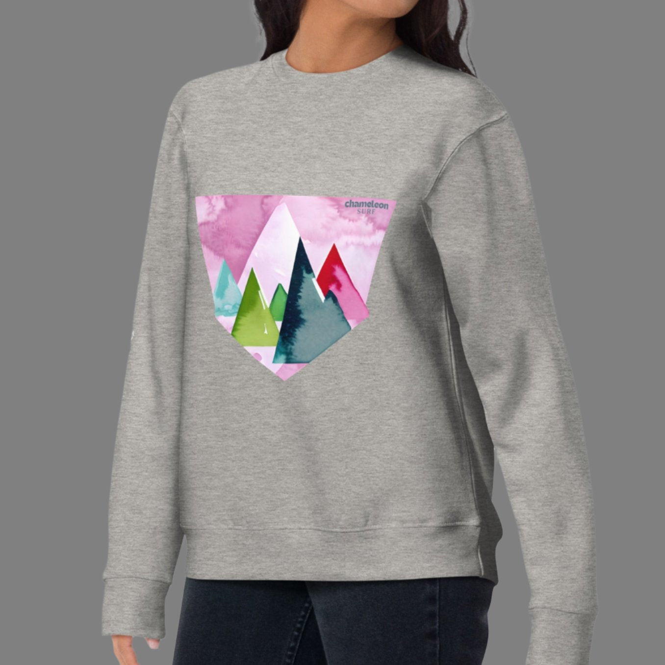 Pink Sunset Mountains Women's Premium Sweatshirt