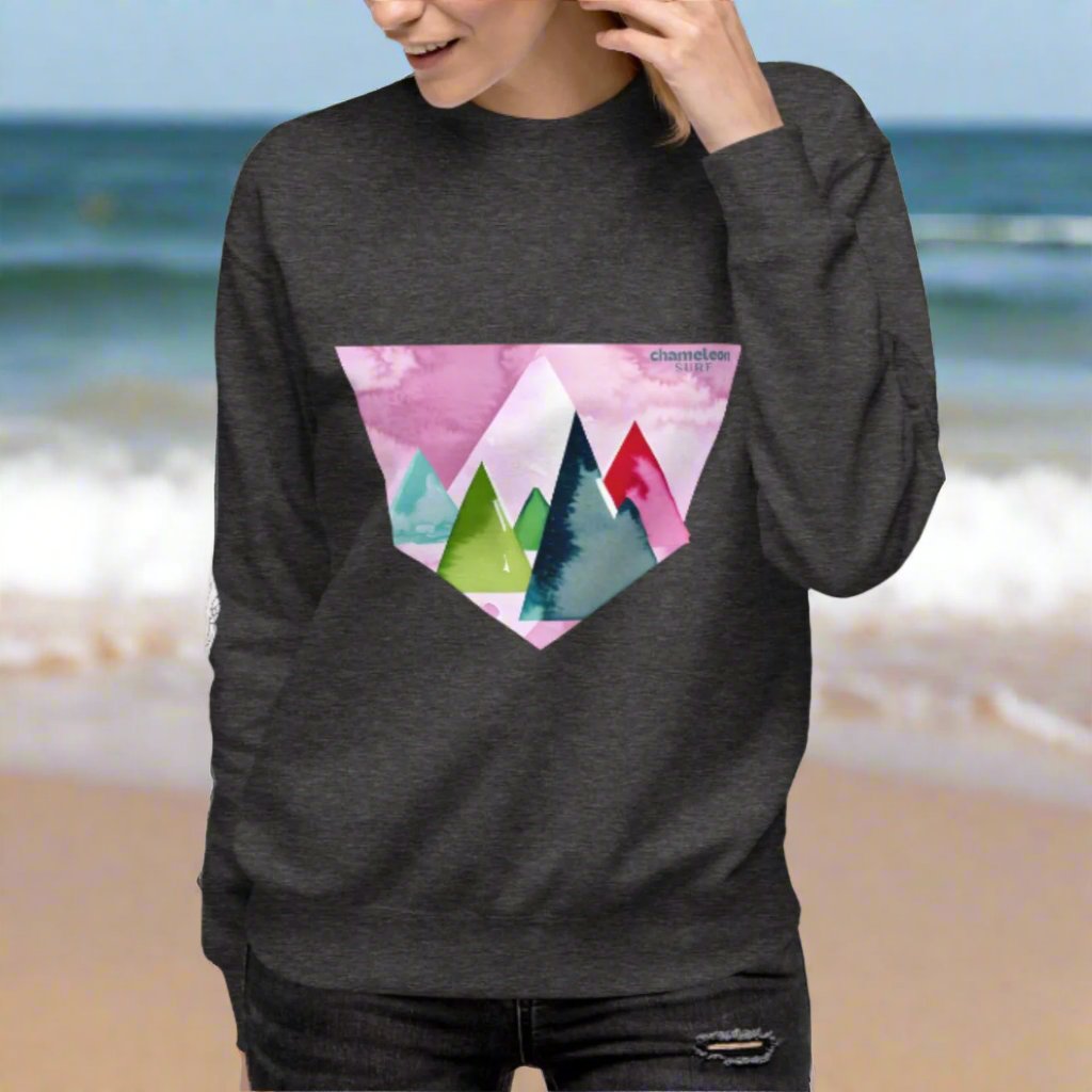 Pink Sunset Mountains Women's Premium Sweatshirt