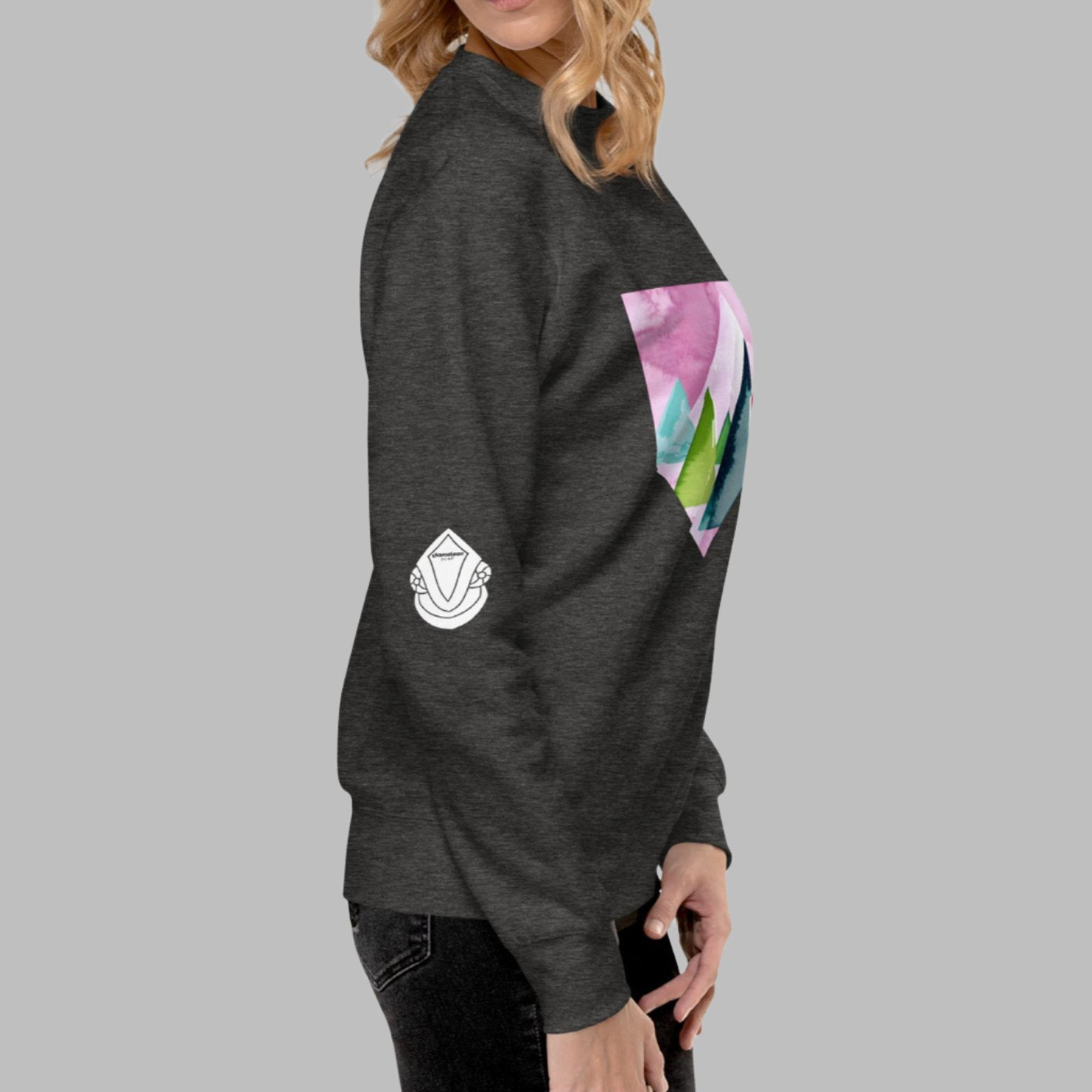 Pink Sunset Mountains Women's Premium Sweatshirt