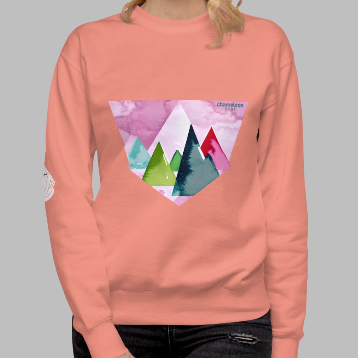 Pink Sunset Mountains Women's Premium Sweatshirt