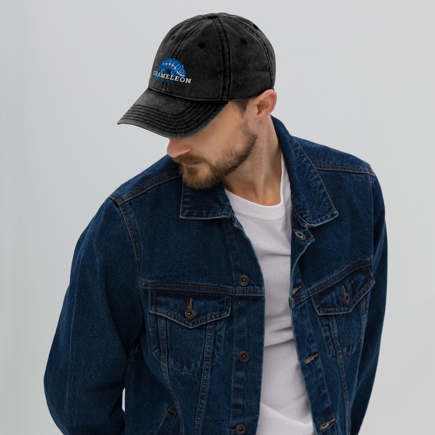 Chameleon Surf Blue Logo Vintage Cotton Twill Cap