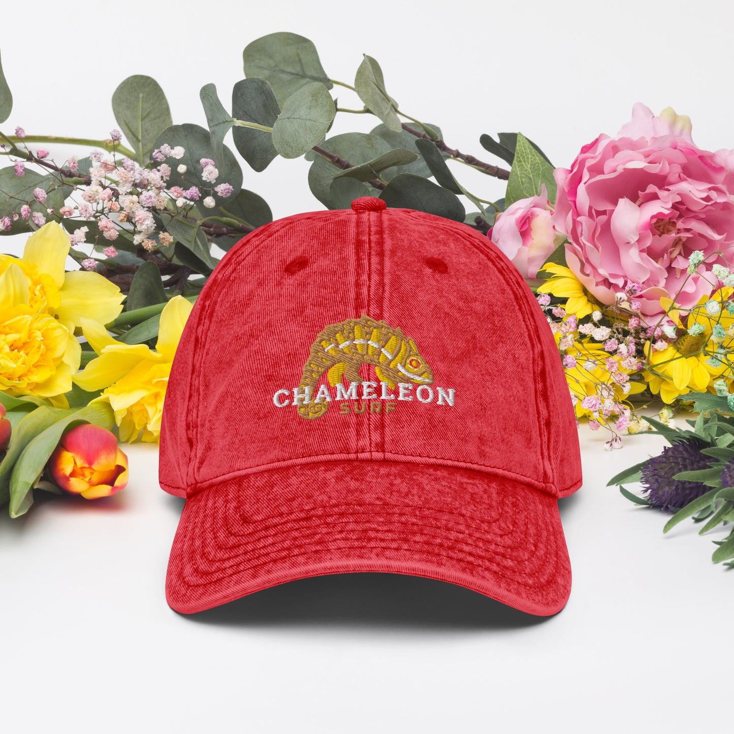 Chameleon Surf Yellow Logo Vintage Cotton Twill Cap