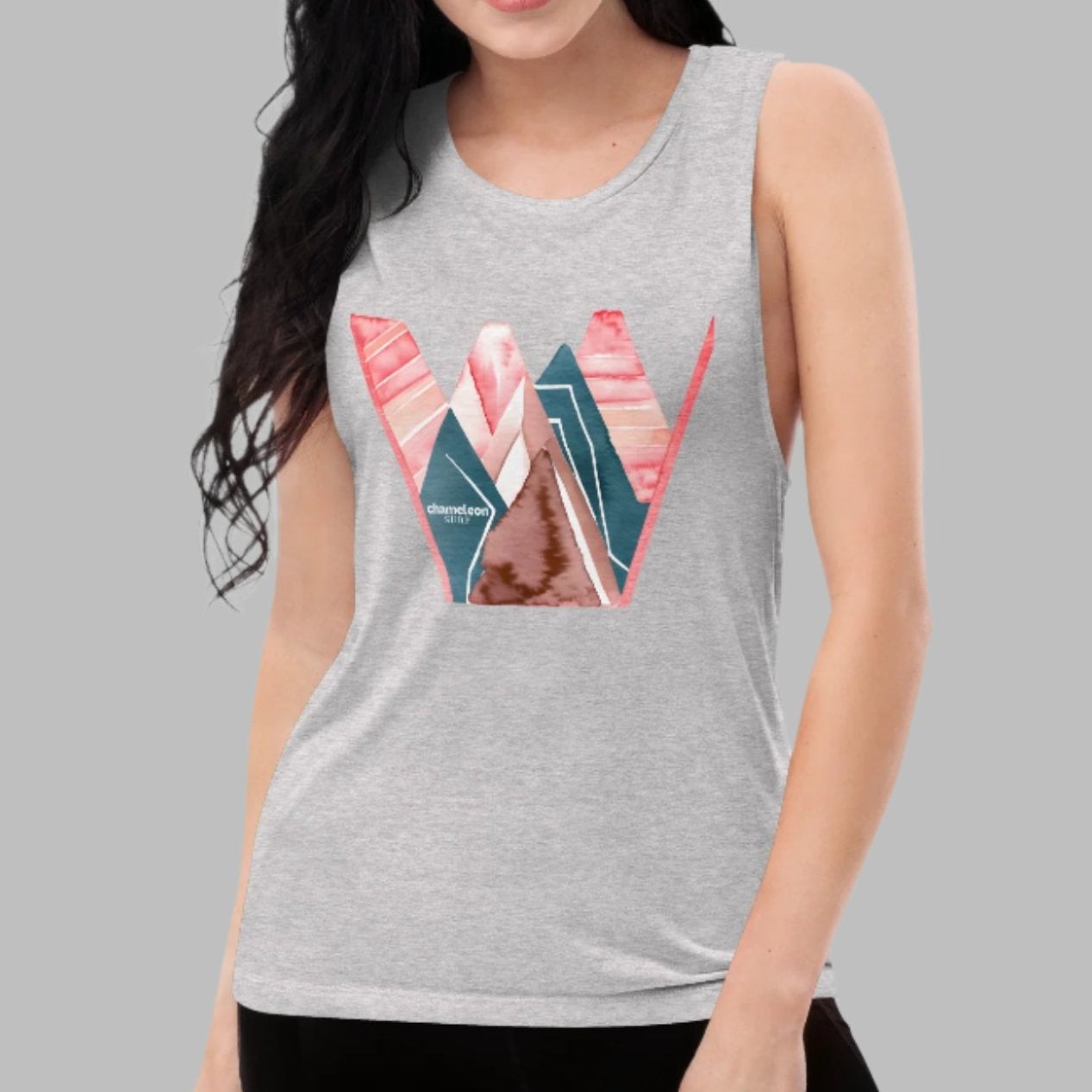 Blue Mountains Pink Sky Women's Muscle Tank Top