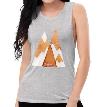 Snow Red Cliffs Mountains Women's Muscle Tank Top