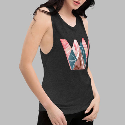 Blue Mountains Pink Sky Women's Muscle Tank Top