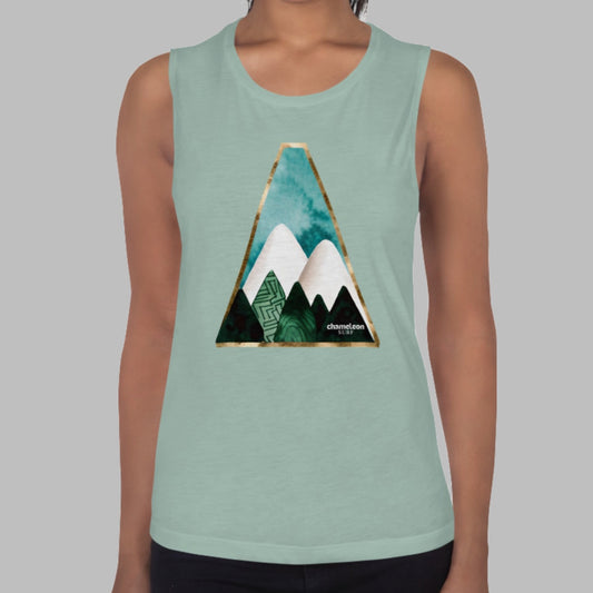 White Mountains Blue Sky Women's Muscle Tank Top