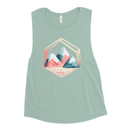 Pink Blue Snow Topped Women's Muscle Tank Top