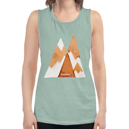 Snow Red Cliffs Mountains Women's Muscle Tank Top