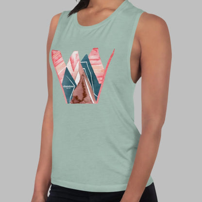 Blue Mountains Pink Sky Women's Muscle Tank Top