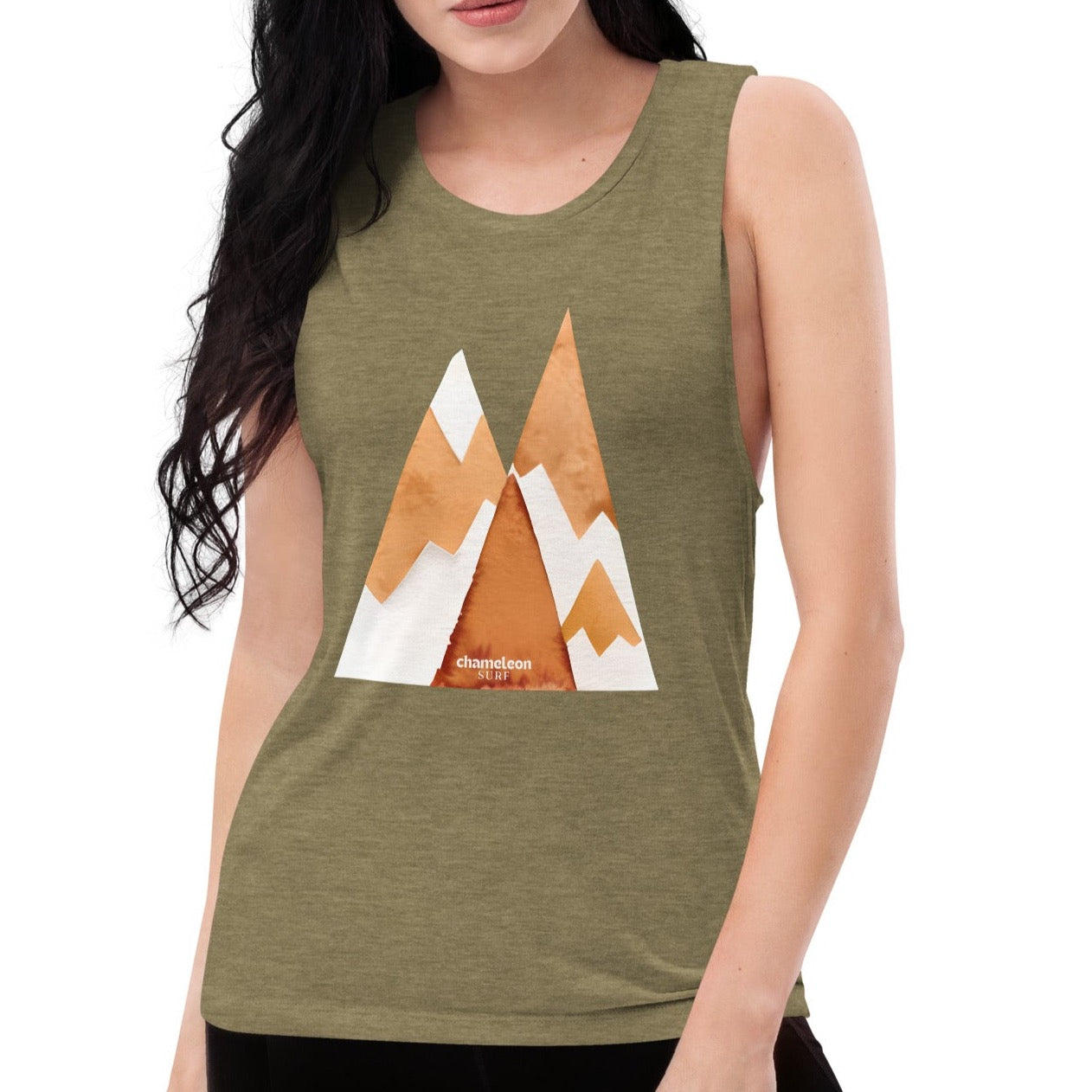 Snow Red Cliffs Mountains Women's Muscle Tank Top