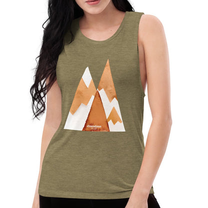 Snow Red Cliffs Mountains Women's Muscle Tank Top