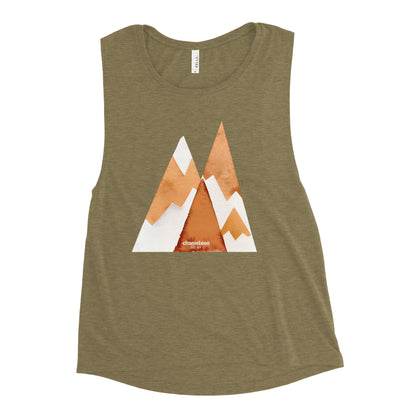 Snow Red Cliffs Mountains Women's Muscle Tank Top