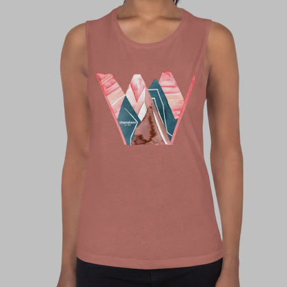 Blue Mountains Pink Sky Women's Muscle Tank Top