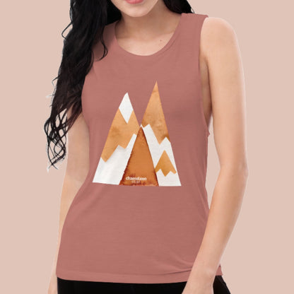 Snow Red Cliffs Mountains Women's Muscle Tank Top