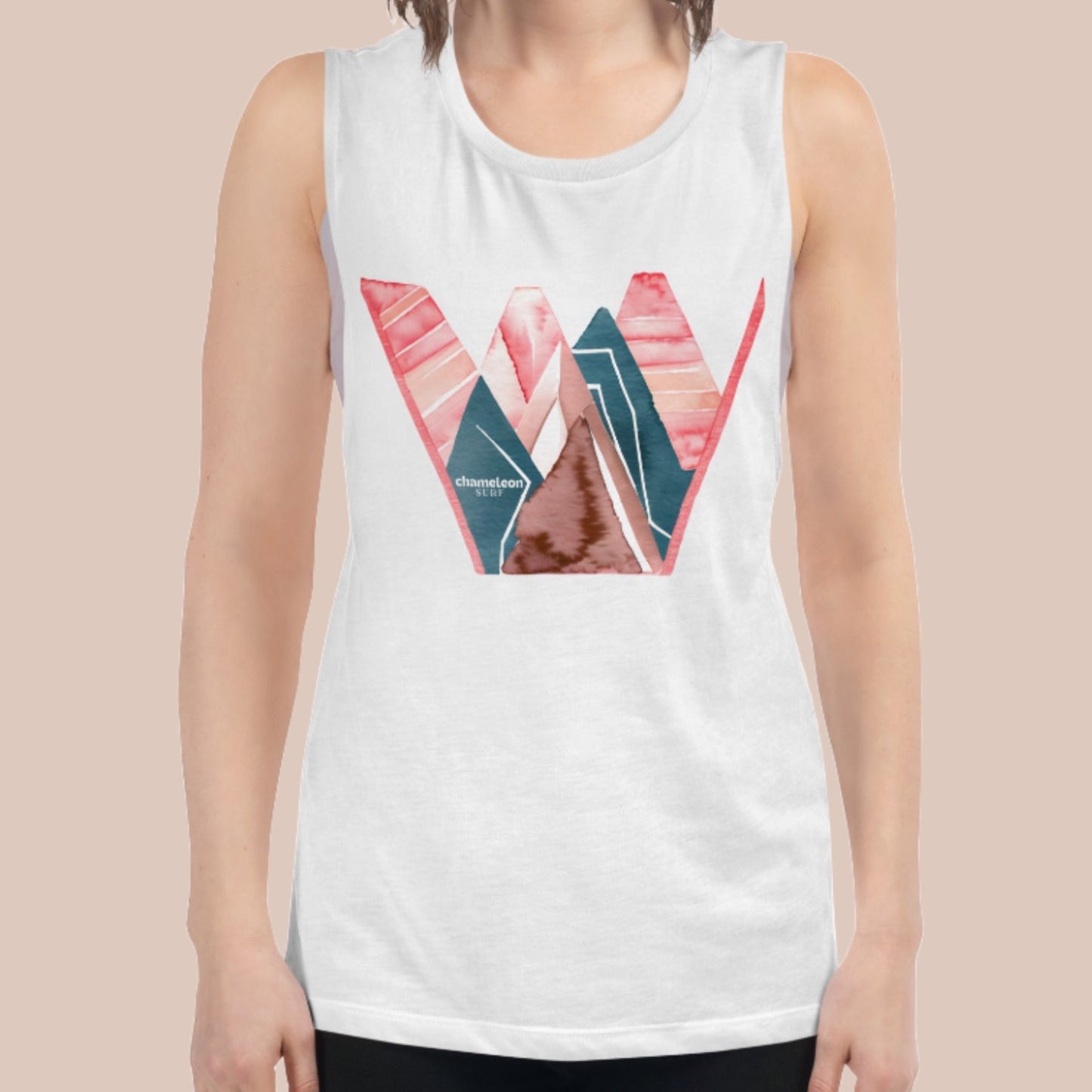 Blue Mountains Pink Sky Women's Muscle Tank Top