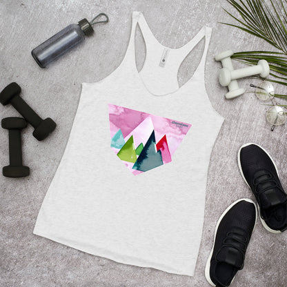 Pink Sunset Mountains Women's Racerback Tank