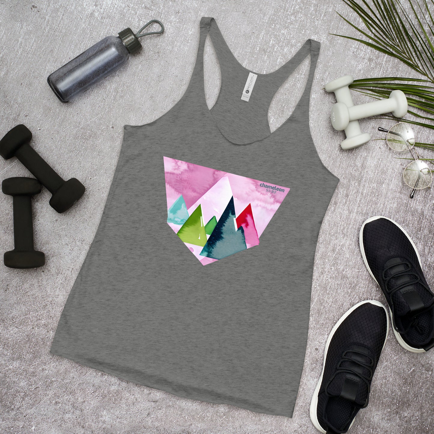 Pink Sunset Mountains Women's Racerback Tank