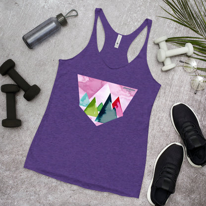 Pink Sunset Mountains Women's Racerback Tank