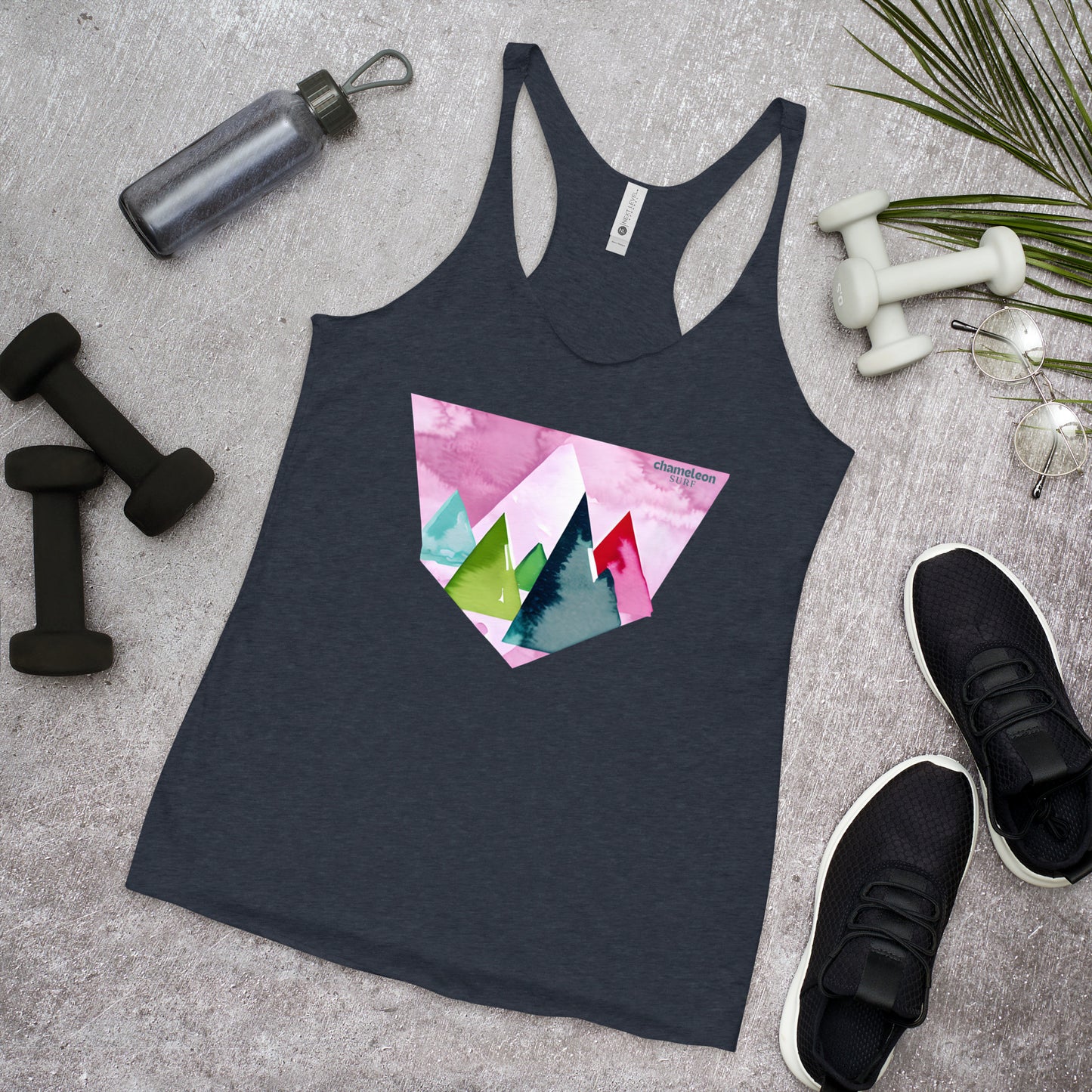 Pink Sunset Mountains Women's Racerback Tank