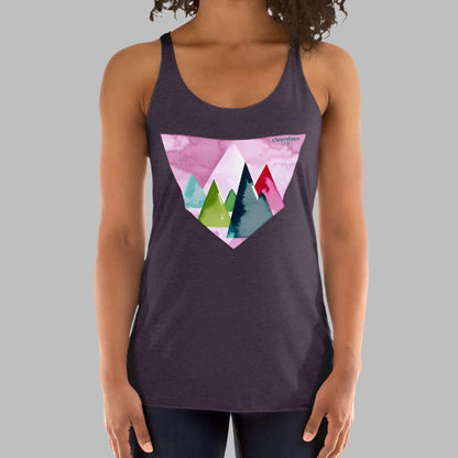 Pink Sunset Mountains Women's Racerback Tank