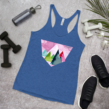 Pink Sunset Mountains Women's Racerback Tank