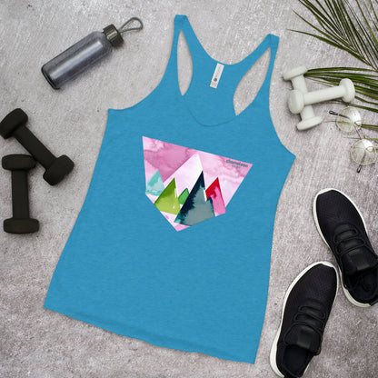 Pink Sunset Mountains Women's Racerback Tank