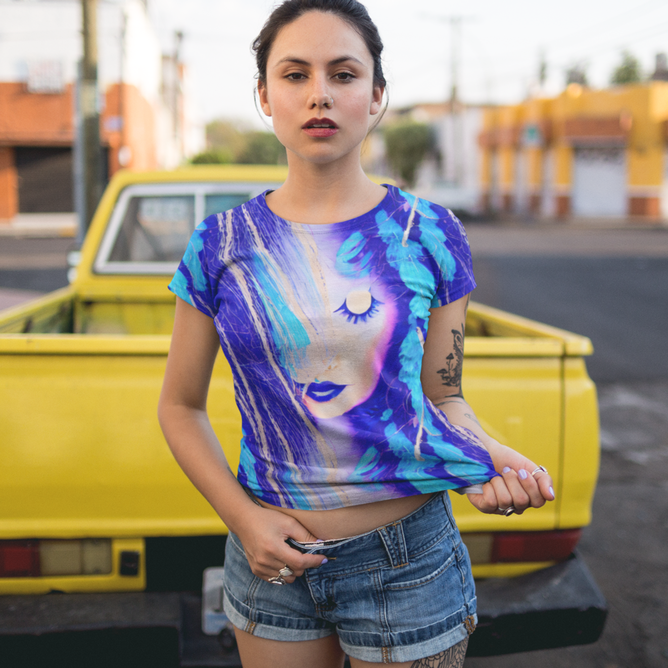 Blue Bohemian Goddess Women's T-shirt